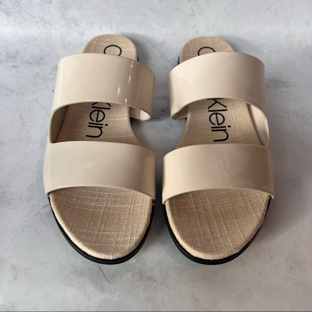 Calvin Klein Posey Soft White Slide Sandals